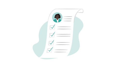 Cartoon image of a checklist