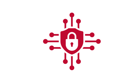 Cartoon image of a lock inside a shield