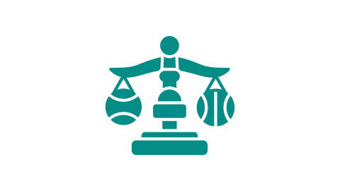 Cartoon image of tennis balls on a set of balanced scales