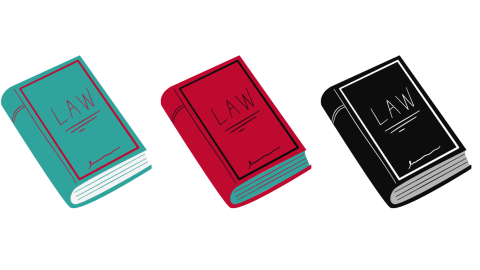 Cartoon of 3 books side by side