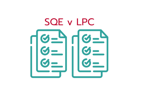 Cartoon image of two different contracts called LPC and SQE